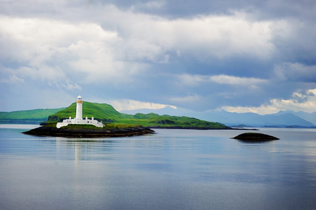Sea, island and lighthouse